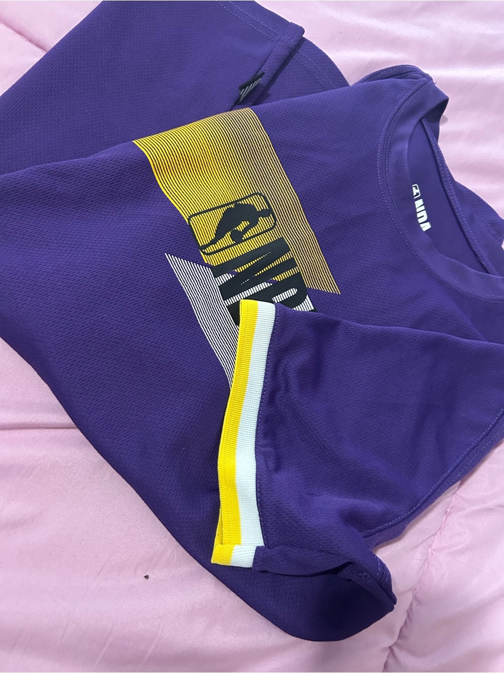 NBA Purple Short Sleeve Tee with Yellow & White Trim
